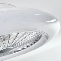 Ventilateur de plafond Piraeus LED Titane, Blanc, 1 lumière, Télécommandes