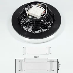 Ventilateur de plafond Piraeus LED Noir, 1 lumière, Télécommandes