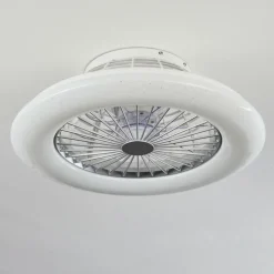 Ventilateur de plafond Piraeus LED Blanc, 1 lumière, Télécommandes, Changeur de couleurs
