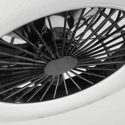 Ventilateur de plafond Pireaus LED Noir, 1 lumière, Télécommandes, Changeur de couleurs