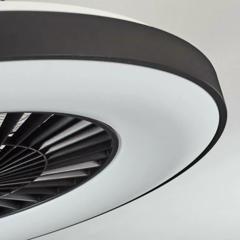 Ventilateur de plafond Qualiano LED Noir, Blanc, 1 lumière, Télécommandes
