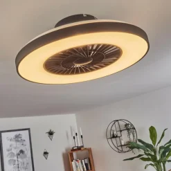 Ventilateur de plafond Qualiano LED Noir, Blanc, 1 lumière, Télécommandes