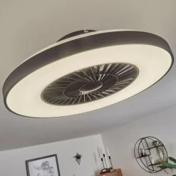 Ventilateur de plafond Qualiano LED Noir, Blanc, 1 lumière, Télécommandes