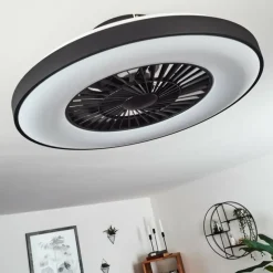 Ventilateur de plafond Qualiano LED Noir, Blanc, 1 lumière, Télécommandes