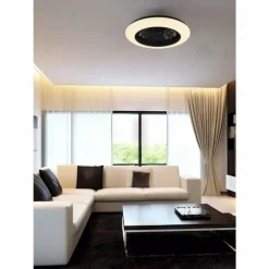 Ventilateur de plafond Reality Stralsund LED Noir, 1 lumière, Télécommandes