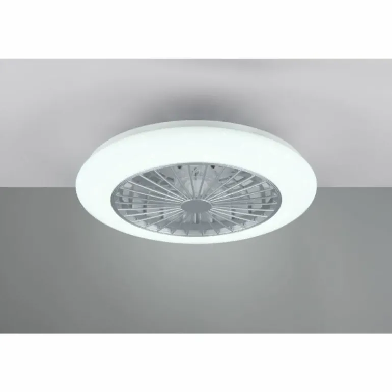 Ventilateur de plafond Reality Stralsund LED Titane, 2 lumières, Télécommandes