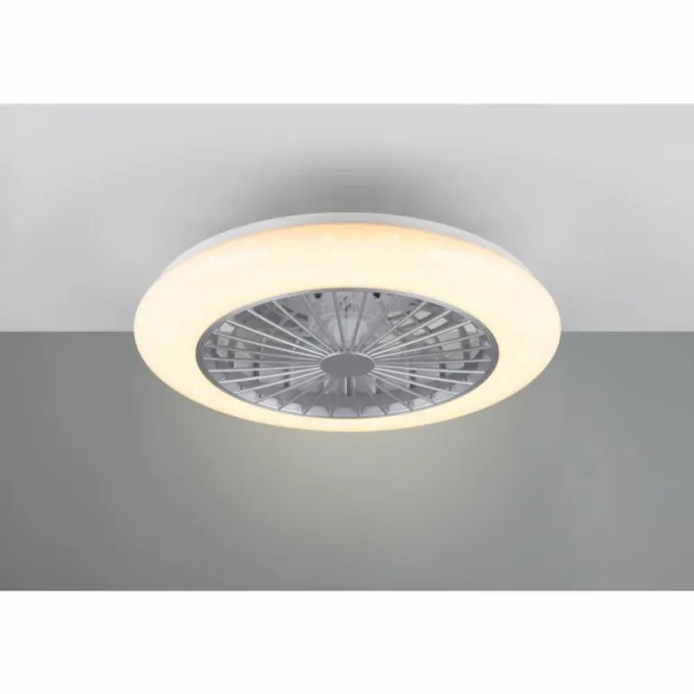 Ventilateur de plafond Reality Stralsund LED Titane, 2 lumières, Télécommandes