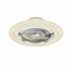 Ventilateur de plafond Reality Flaga LED Blanc, 1 lumière, Télécommandes