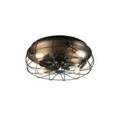 Ventilateur de plafond Reality Trondheim Noir, 4 lumières, Télécommandes