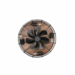 Ventilateur de plafond Reality Trondheim Couleur bois, Noir, 4 lumières, Télécommandes