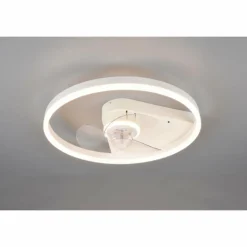 Ventilateur de plafond Reality Borgholm LED Blanc, 1 lumière, Télécommandes