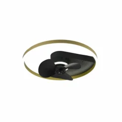 Ventilateur de plafond Reality Borgholm LED Or, Noir, 1 lumière, Télécommandes