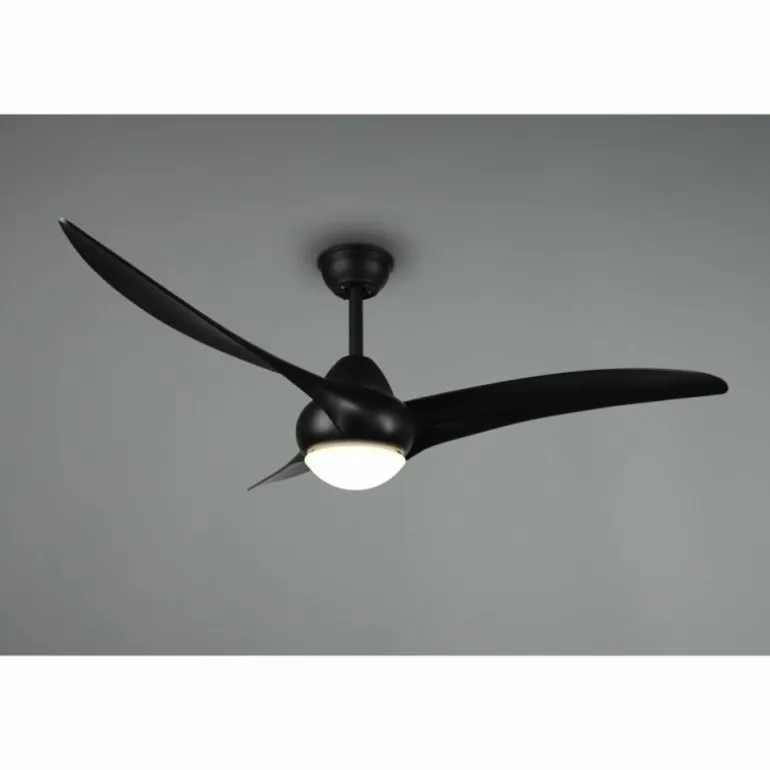Ventilateur de plafond Reality Alesund LED Noir, 1 lumière, Télécommandes