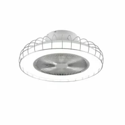 Ventilateur de plafond Reality Sandfjord LED Chrome, 1 lumière, Télécommandes