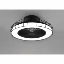 Ventilateur de plafond Reality Sandfjord LED Noir, 1 lumière, Télécommandes