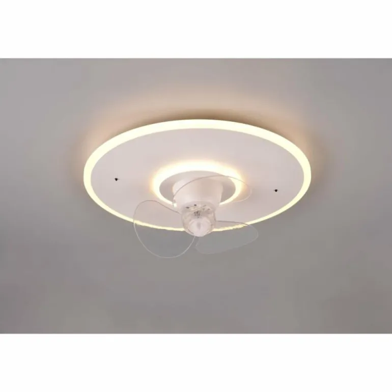 Ventilateur de plafond Reality Nybro LED Blanc, 1 lumière, Télécommandes