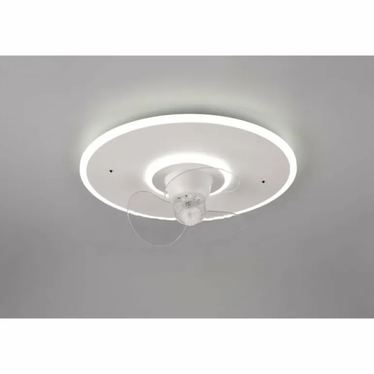 Ventilateur de plafond Reality Nybro LED Blanc, 1 lumière, Télécommandes
