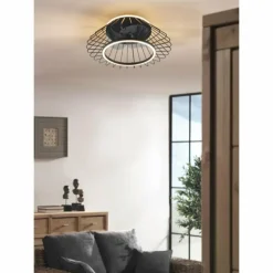 Ventilateur de plafond Reality KARLSBORG LED Noir, 1 lumière, Télécommandes