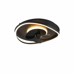 Ventilateur de plafond Reality SORTLAND LED Noir, 1 lumière, Télécommandes