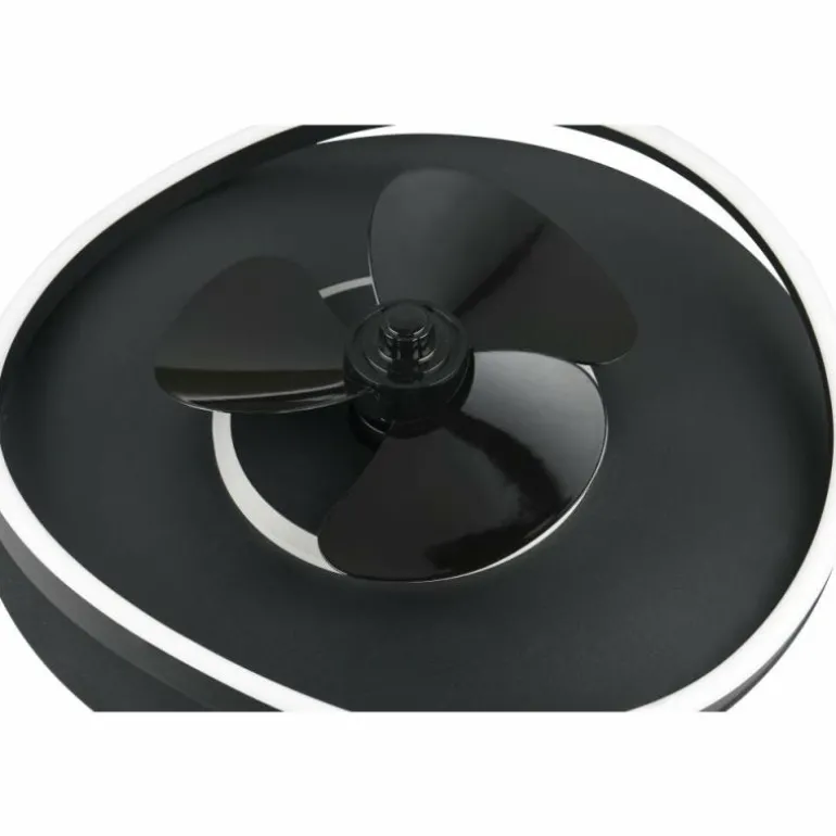 Ventilateur de plafond Reality SORTLAND LED Noir, 1 lumière, Télécommandes