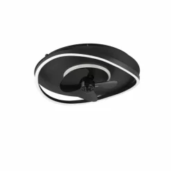 Ventilateur de plafond Reality SORTLAND LED Noir, 1 lumière, Télécommandes