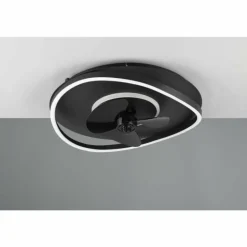 Ventilateur de plafond Reality SORTLAND LED Noir, 1 lumière, Télécommandes