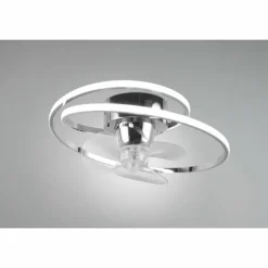 Ventilateur de plafond Reality UMEA LED Chrome, 1 lumière, Télécommandes
