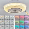 Ventilateur de plafond Riccione LED Blanc, 1 lumière, Télécommandes, Changeur de couleurs