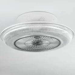 Ventilateur de plafond Riccione LED Blanc, 1 lumière, Télécommandes, Changeur de couleurs