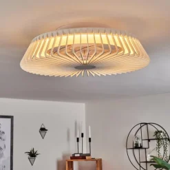 Ventilateur de plafond Rivarotta LED Blanc, 1 lumière, Télécommandes