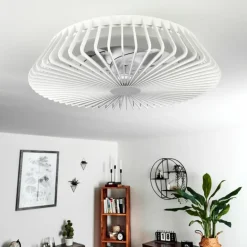 Ventilateur de plafond Rivarotta LED Blanc, 1 lumière, Télécommandes