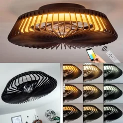 Ventilateur de plafond Rivarotta LED Blanc, 1 lumière, Télécommandes