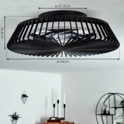 Ventilateur de plafond Rivarotta LED Blanc, 1 lumière, Télécommandes