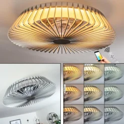 Ventilateur de plafond Rivarotta LED Blanc, 1 lumière, Télécommandes