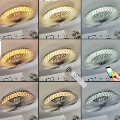 Ventilateur de plafond Rivarotta LED Blanc, 1 lumière, Télécommandes