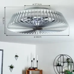 Ventilateur de plafond Rivarotta LED Blanc, 1 lumière, Télécommandes