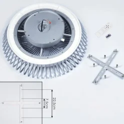 Ventilateur de plafond Rivarotta LED Blanc, 1 lumière, Télécommandes