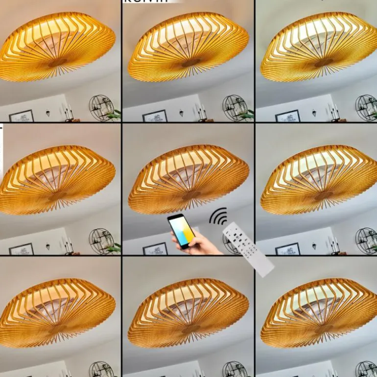 Ventilateur de plafond Rivarotta LED Blanc, 1 lumière, Télécommandes