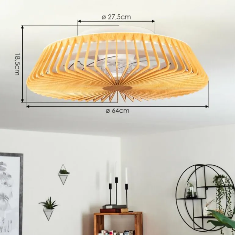 Ventilateur de plafond Rivarotta LED Blanc, 1 lumière, Télécommandes