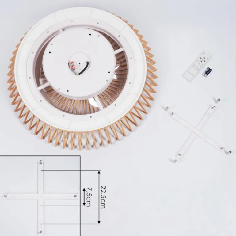 Ventilateur de plafond Rivarotta LED Blanc, 1 lumière, Télécommandes