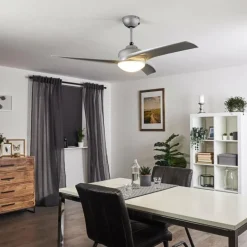 Ventilateur de plafond Sanford Argenté, 1 lumière, Télécommandes