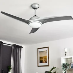 Ventilateur de plafond Sanford Argenté, 1 lumière, Télécommandes