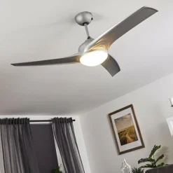 Ventilateur de plafond Sanford Argenté, 1 lumière, Télécommandes