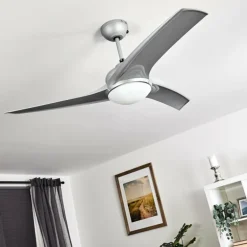 Ventilateur de plafond Sanford Argenté, 1 lumière, Télécommandes