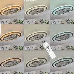 Ventilateur de plafond Terradura LED Chrome, Noir, Blanc, 1 lumière, Télécommandes