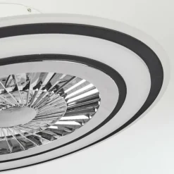 Ventilateur de plafond Terradura LED Chrome, Noir, Blanc, 1 lumière, Télécommandes