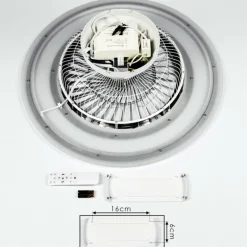 Ventilateur de plafond Terradura LED Chrome, Noir, Blanc, 1 lumière, Télécommandes