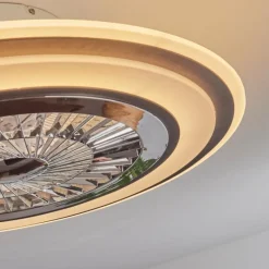 Ventilateur de plafond Terradura LED Chrome, Noir, Blanc, 1 lumière, Télécommandes