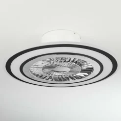 Ventilateur de plafond Terradura LED Chrome, Noir, Blanc, 1 lumière, Télécommandes
