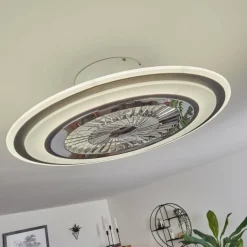 Ventilateur de plafond Terradura LED Chrome, Noir, Blanc, 1 lumière, Télécommandes